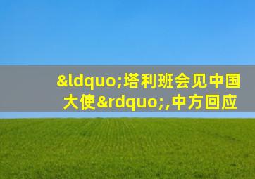 “塔利班会见中国大使”,中方回应